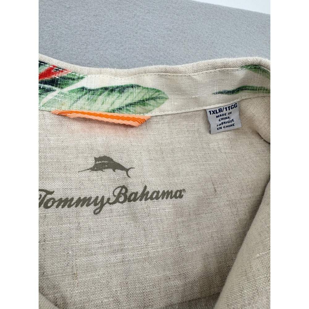 Tommy Bahama 100% Linen Mens 1XLB Short Sleeve Button Down Camp Shirt Summer - Picture 4 of 12